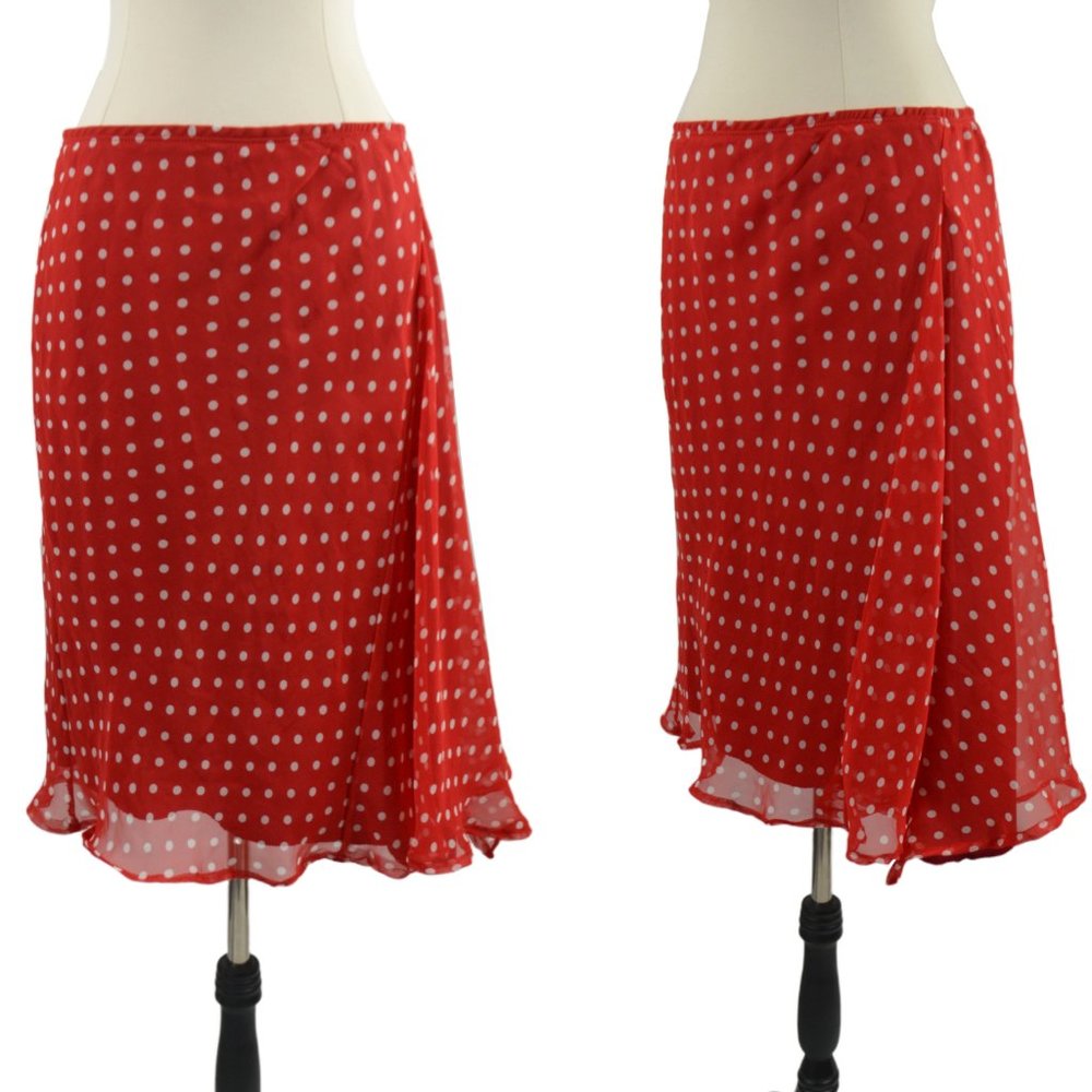 Early 1990s Red and White Polka Dot Skirt
